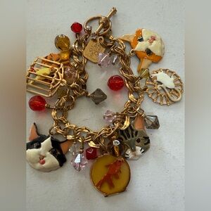 LUNCH AT THE RITZ Kitty CATS Charm Bracelet  A CAT'S LIFE